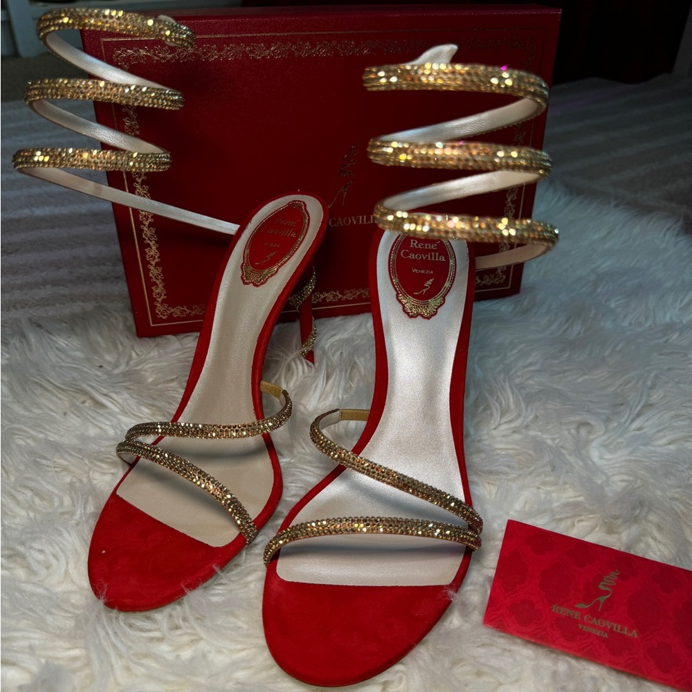 Rene Caovilla - Margot Red Jewel Sandal 105